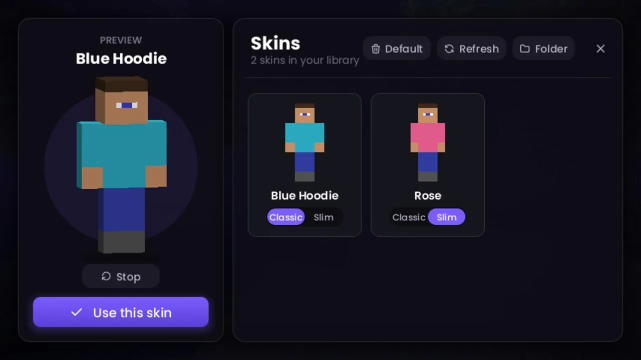 Skin changer